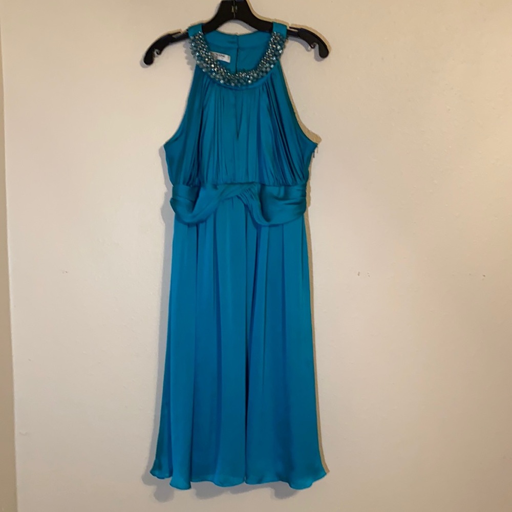 Evan Picone Blue Sleeveless Dress